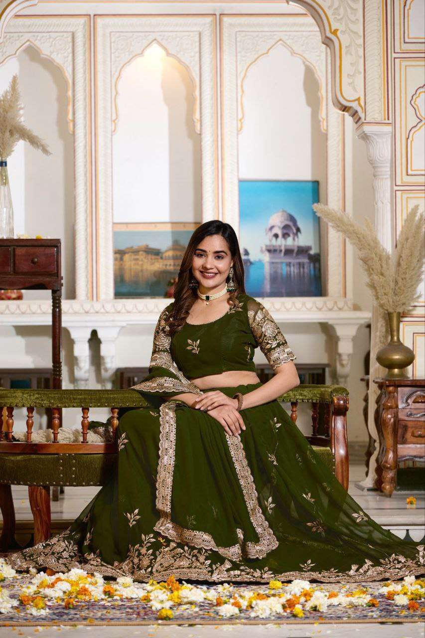 Women's Embroidered Lehenga Choli with Net Dupatta ? Festive & Wedding Wear Set - Image 27